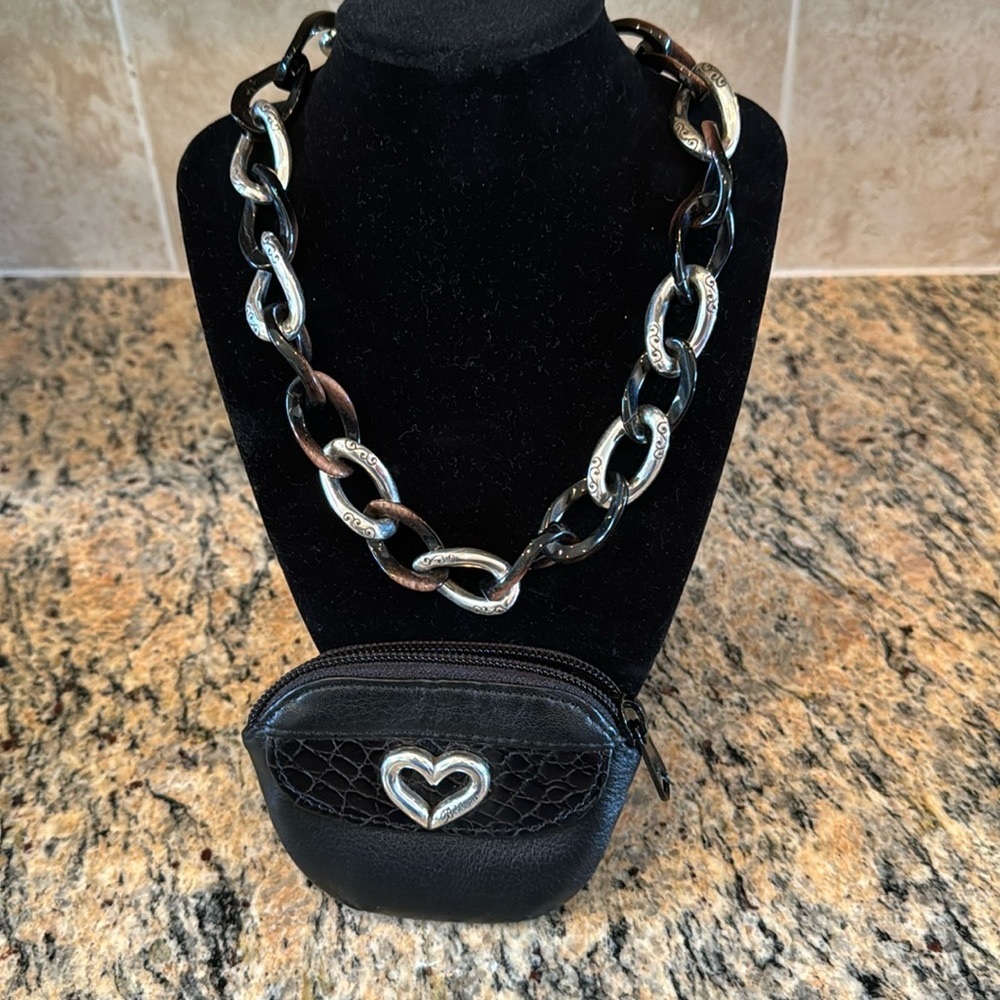 Brighton chain link necklace with pouch